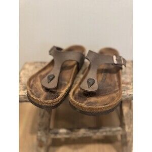 Birkenstock Gizeh 245 Habana Oiled Leather Thong Sandals EU 38 US 7-7.5 EUC